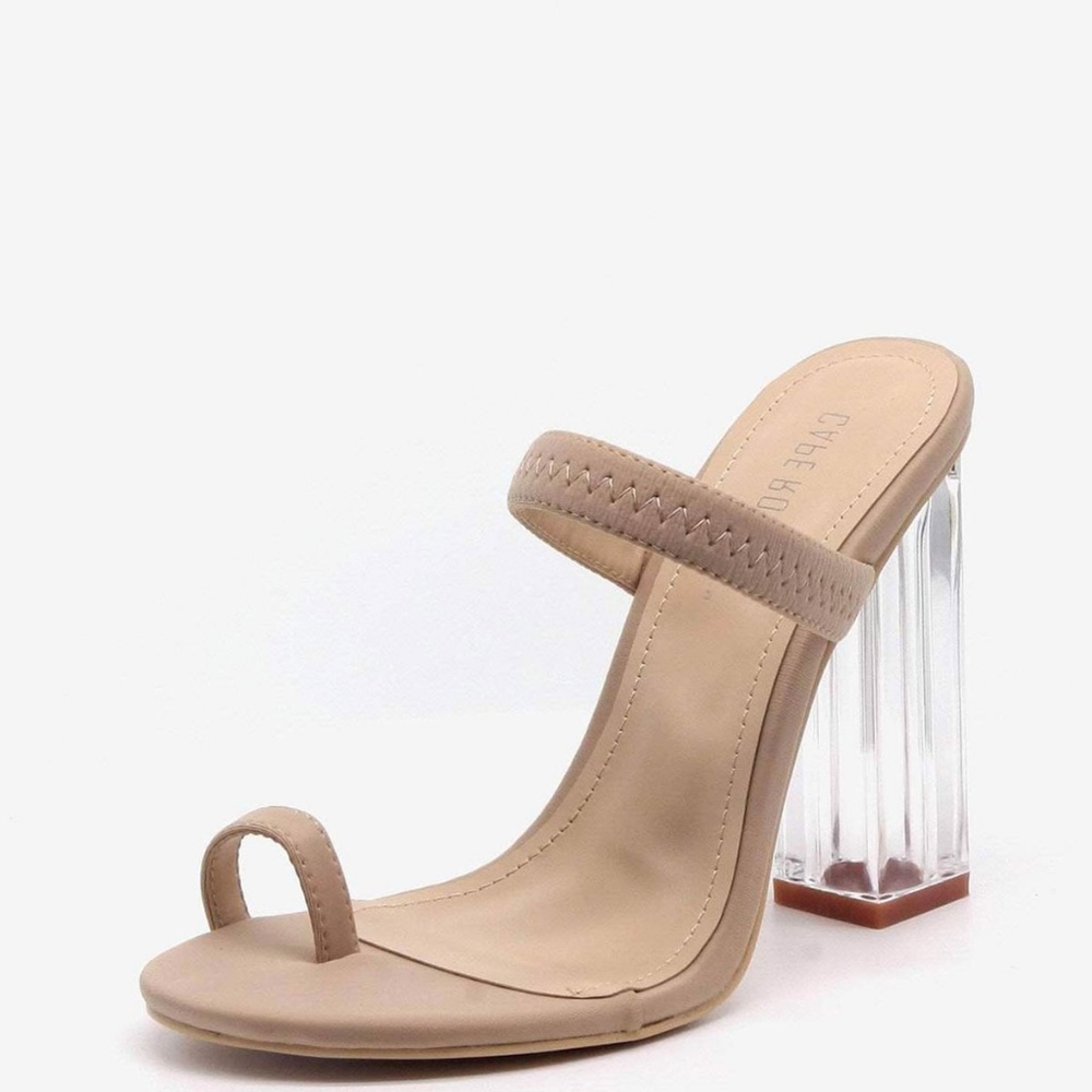 NEW🔥Transparent Clear Lucite Elastic Band Sandals - Picture 4 of 6